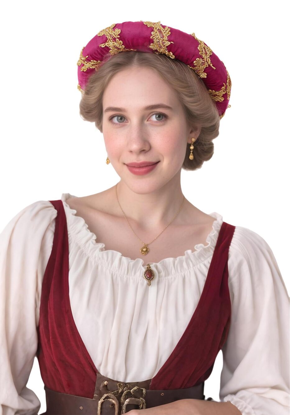 6160 Renaissance Padded Roll Cap Chaplets Medieval Velvet Headwear